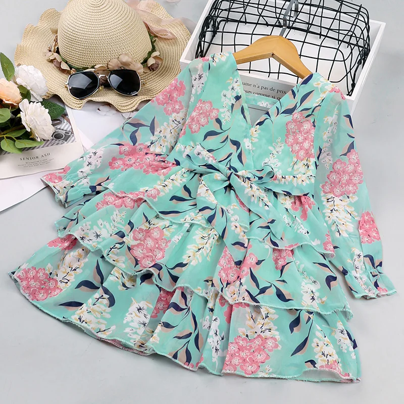 HE Hello Enjoy Baby Girls Dress New Summer Kids Girl Princess  Floral Children Dresses Party Casual Costume Children Clothing