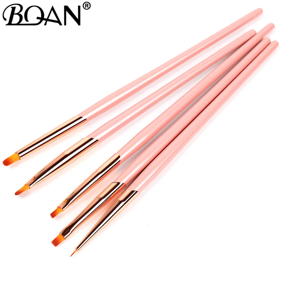 

BQAN 5PC Professional Nail Art Brush Set Line Drawing Painting Pen UV Gel Polish Designs Acrylic Perfect Manicure Books On Tools