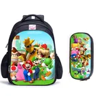 Детские школьные ранцы с принтом Марио, рюкзаки для мальчиков и девочек, подарок на день рождения, рюкзаки для учеников, 16 дюймов