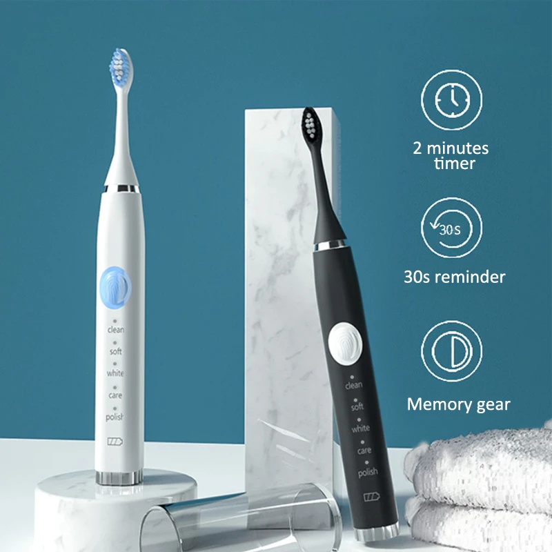 

Ultrasonic Sonic Electric Toothbrush USB Rechargeable Tooth Brush 5 Mode Adjustable Electronic Washable Whitening Teeth Brush