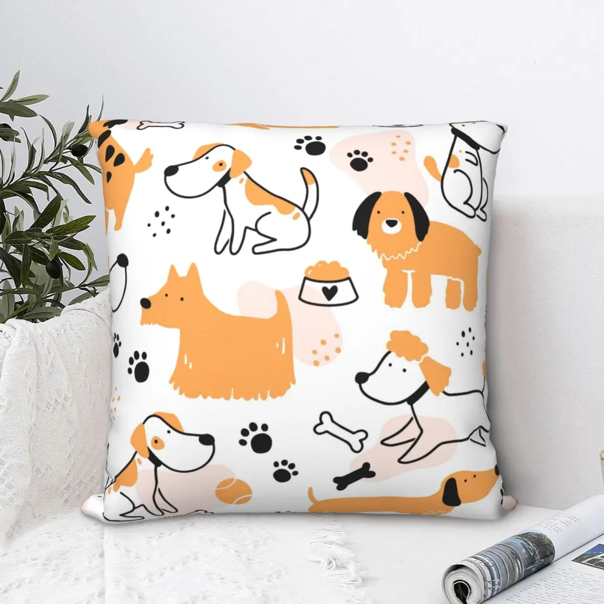 

Восхитительный Чехол-Подушка с рисунком собаки, художественный рюкзак, подушки, чехол «сделай сам» с принтом, Крутое украшение для стула