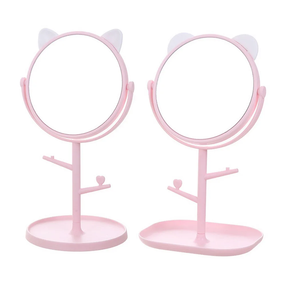Makeup Mirror Luxury Magnifying Mirrors 360 Degree Adjustable Table Beauty Fashinal Cat Catoon | Красота и здоровье