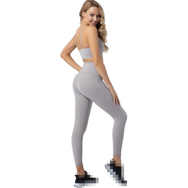 

Summer Sports Set Woman Push Up Gym Yoga Bra Ropa Deportiva Mujer + Fast-drying Leggings Women High Waist Fitness Pants 2021