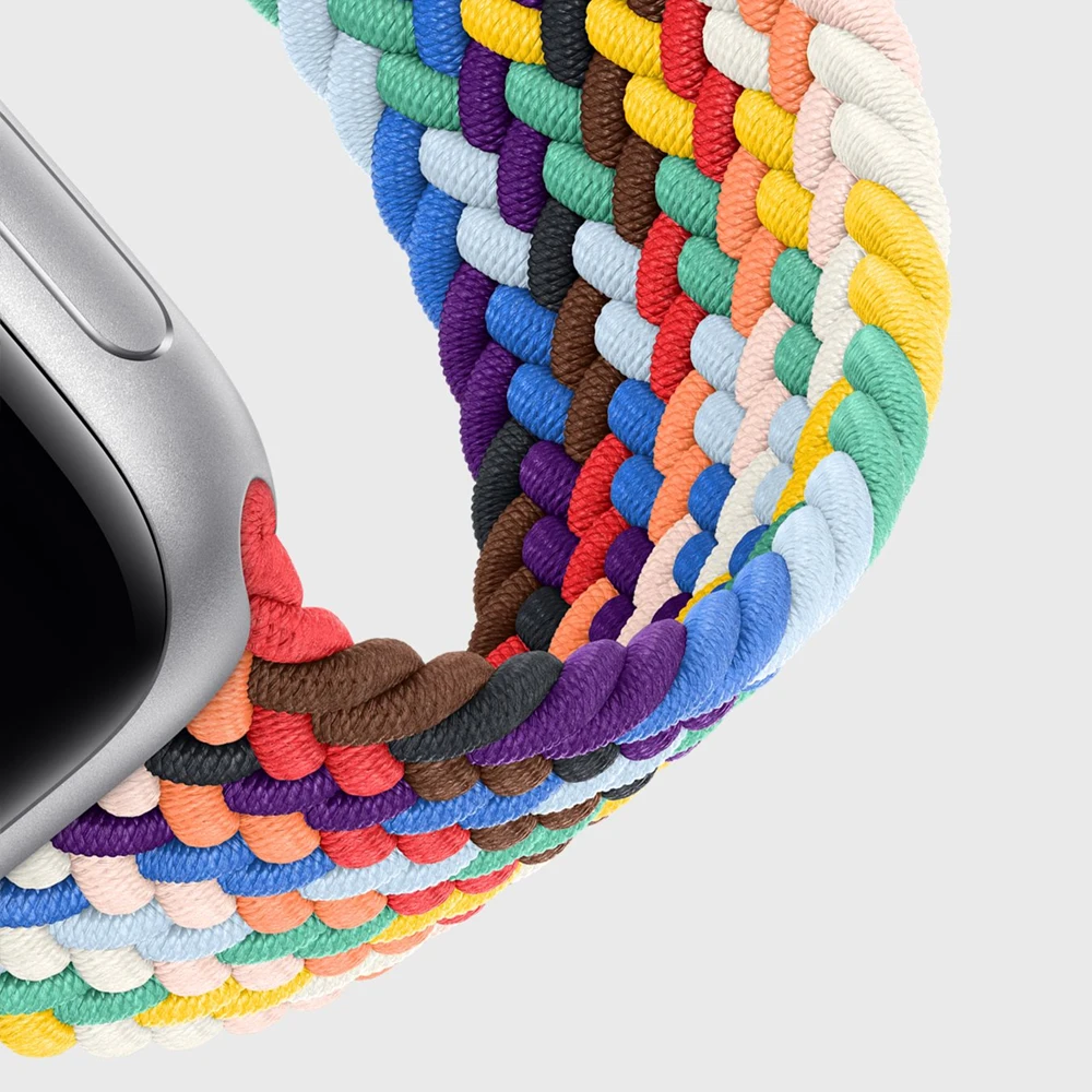 Плетеный нейлоновый ремешок для Apple Watch Band 44 мм 40 38 42 эластичный тканевый браслет