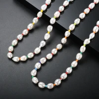 natural freshwater baroque pearl necklace colorful beads for women girls gift beaded necklace bohemian chain choker jewelry 2021