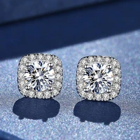 925 sterling silver real 0 5ct moissanite earrings luxury charm full diamonds stud earings for women wedding party fine jewelry