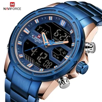naviforce men watches top brand luxury military waterproof led digital sports clock stainless steel male wristwatch reloj hombre