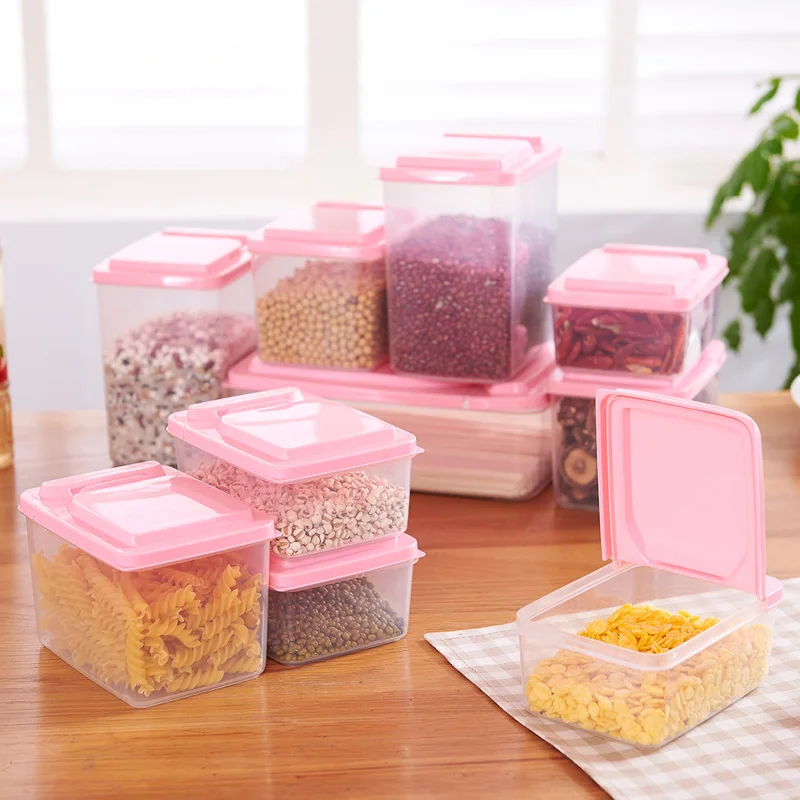 Домашняя кухня Штабелируемый раскладушка Герметичные банки прозрачная емкость