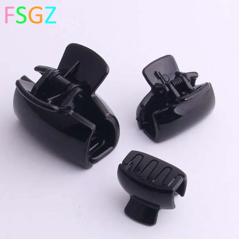 6 шт. мини Когти для волос женщин твердые черные крабы бахрома Haipin маленький