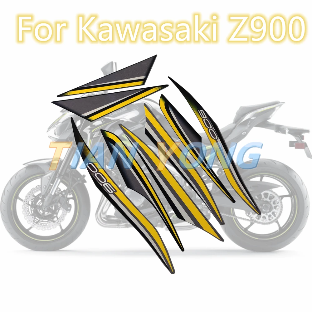 

New For Kawasaki Z900 Motorcycle Accessories Sports Car Body Full Kits Decoration protection sticker decal fairing yellow green