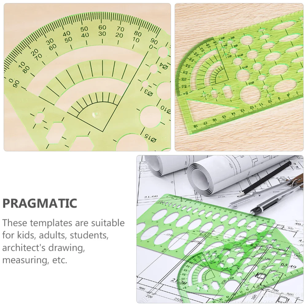 

11pcs Geometry Drawing Template Ruler Stencil Measuring Tool Drawing DIY Ruler