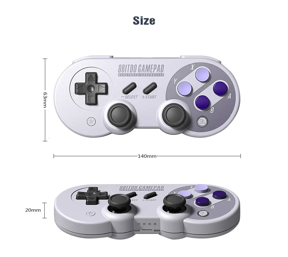 Official 8BitDo SF30 Pro Wireless Bluetooth Gamepad Controller with Joystick for Windows Android macOS Nintendo Switch Steam