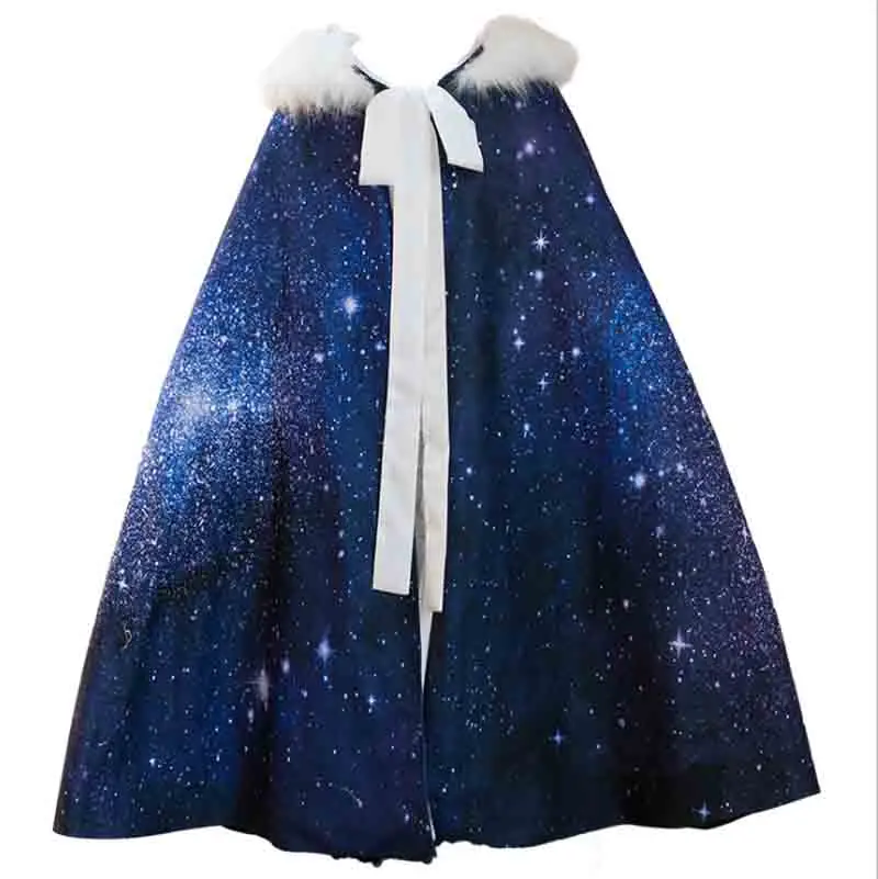 

Hanfu Blue Cloak Women Chinese Traditional Winter Warm Thick Hooded Cape Cloak Adult Christmas New Year Costume Gift For Women