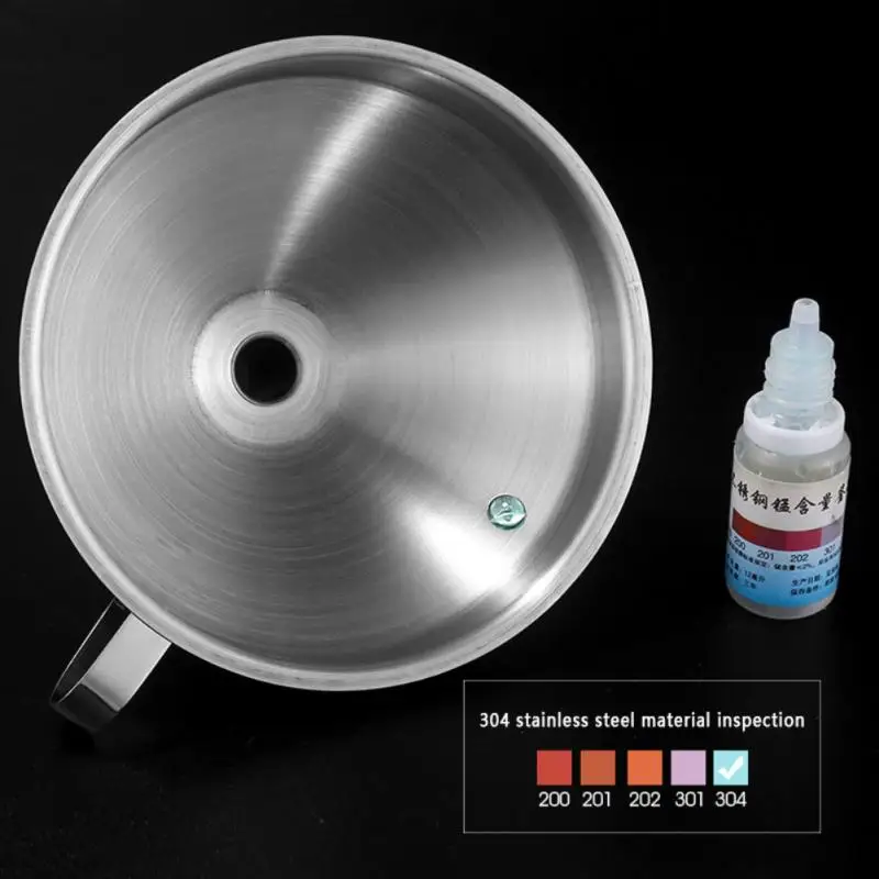 

201/304 Kitchen Oil Liquid Funnel Stainless Steel Funnel With Detachable Filter Wide Mouth Funnel For Canning Kitchen Tools