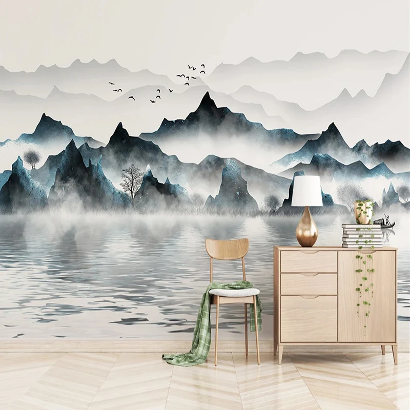 Настенные обои на заказ новинка чернила в китайском стиле пейзаж фото настенные