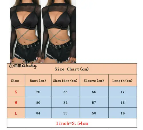 2019 Newest Hot Women Sexy Long Sleeve See Through Mesh Fishnet T-Shirts Casual Top Tee Shirt Sheer Black Club Wear | Женская одежда