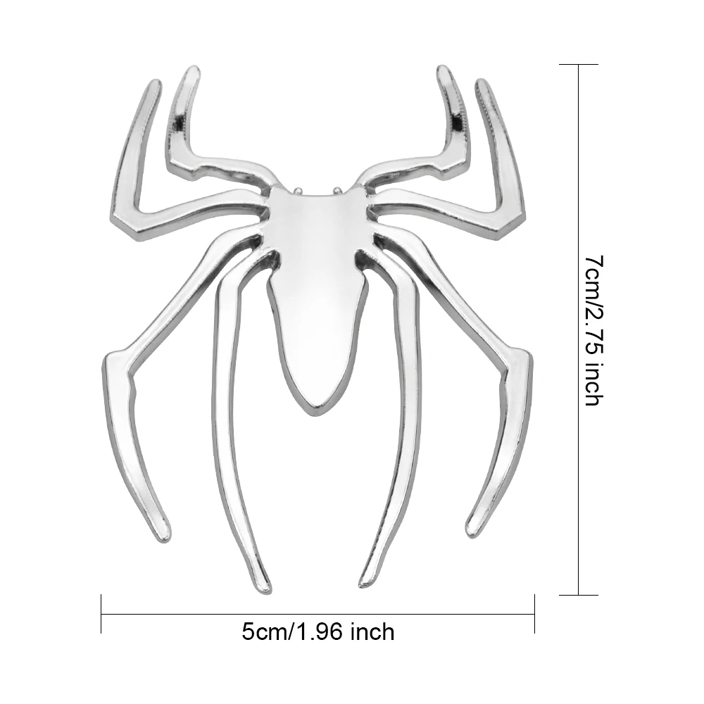 3D Автомобильные наклейки металлическая эмблема в форме паука хромированная