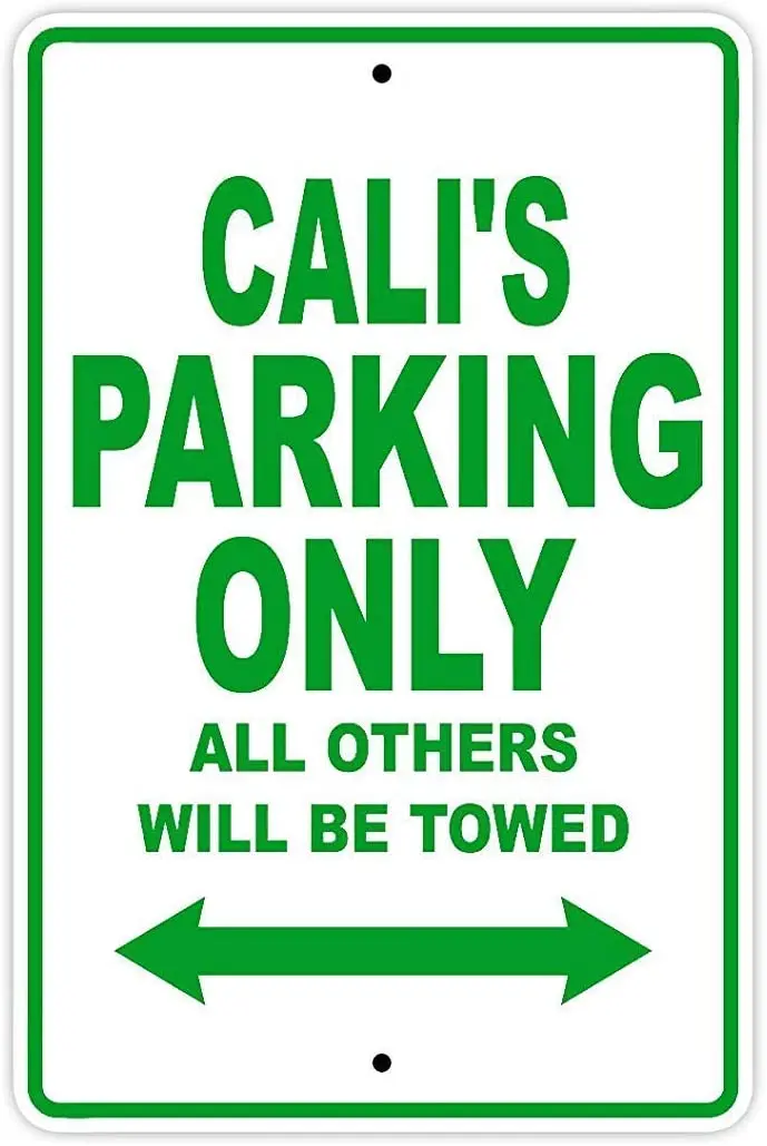 

Funny Metal Tin Sign Man Cave Garage Decor 12 x 8 Inches Duty Cali's Parking Only All Others Will Be Towed Beer,Cafe,Bar Pub