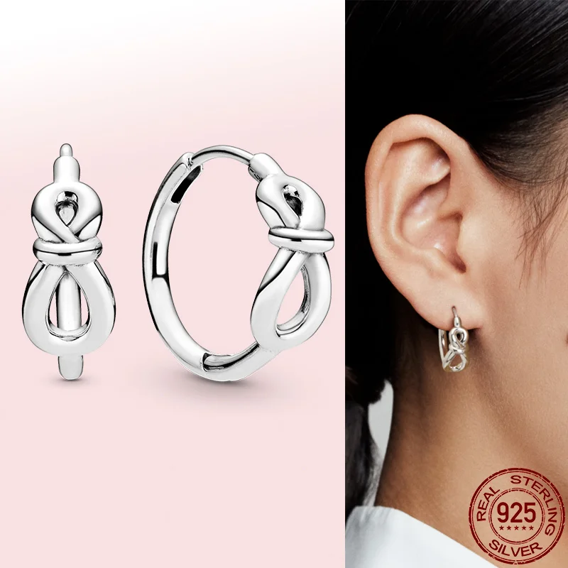 

2021 New Sterling Silver 925 Earring Figure Eight Earrings For Women Making Jewelry Gift Wedding Party Engagement