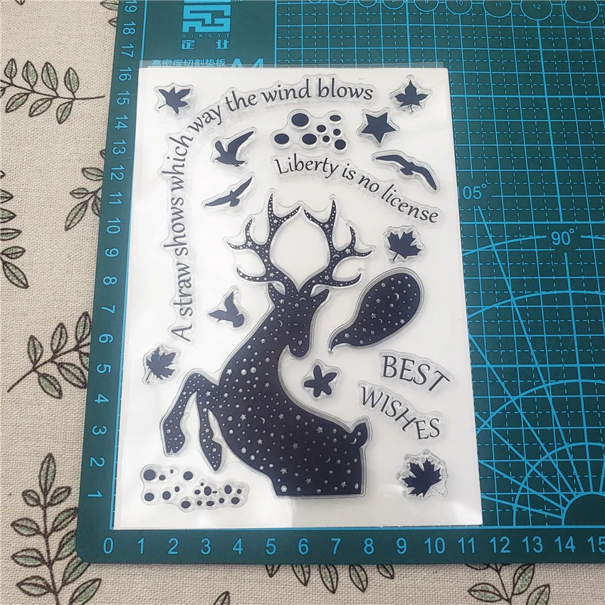 Hot selling Silhouette deer alphabet transparent clear stamp / silicone seal roller DIY scrapbook album card production | Дом и сад