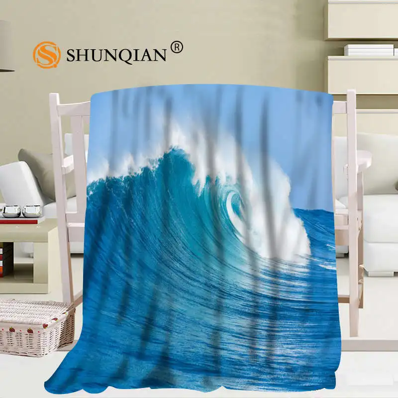Prezzo Personalizzato Ocean Waves Sea Wave Coral Coperte Da Viaggio Divano Falafel Coperte Morbido Soffice Caldo 56x80 Pollici 50X60inch 40X50inch