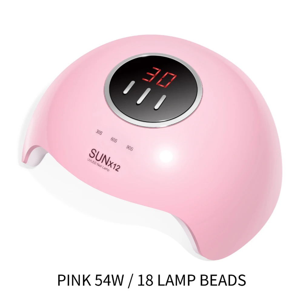 

Timing 54W Nail Lamp Three-speed UV Baking Lamp Intelligent Sensor Phototherapy Machine Dual Light Source Nail Dryer