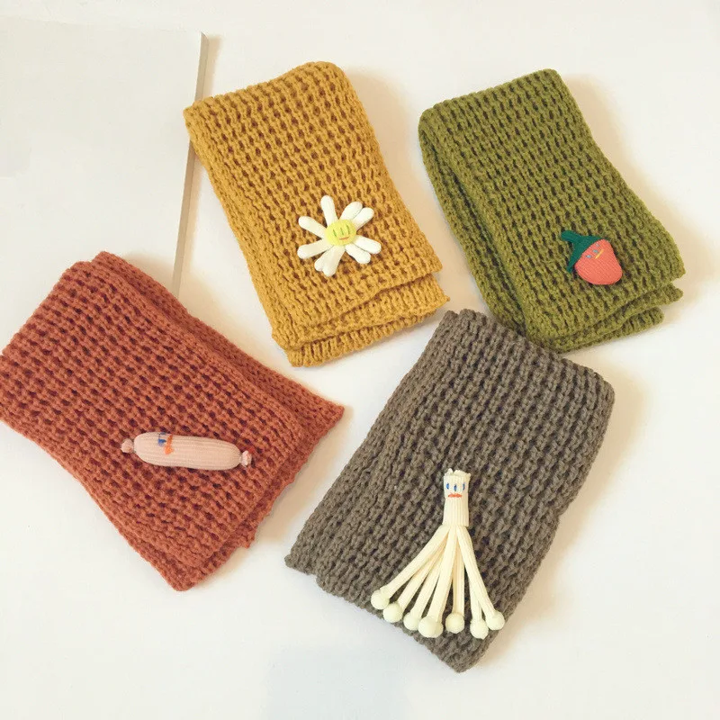 Детский шарф с объемными фруктами и овощами модный в Корейском стиле для