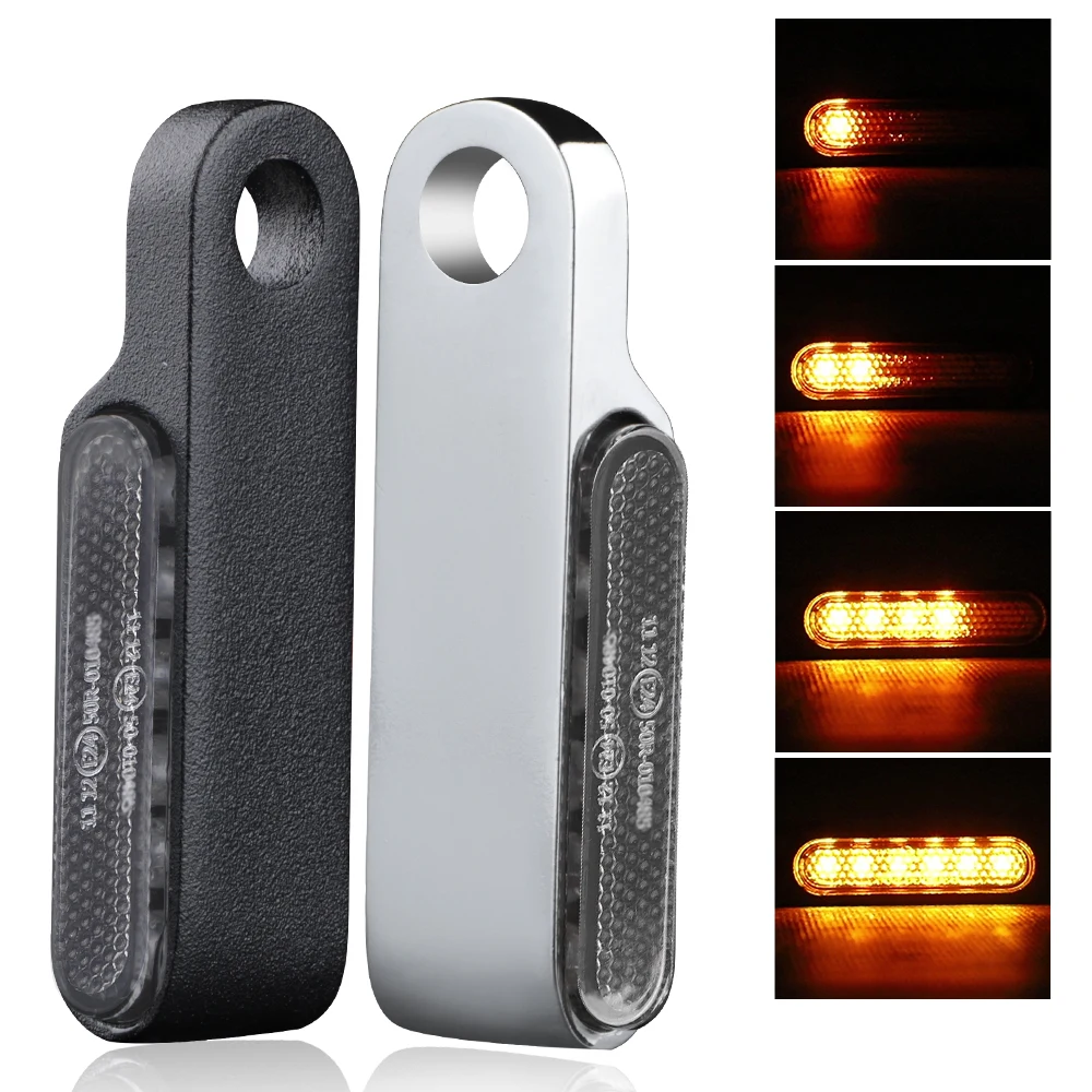 

Motorcycle signal lamp Indicators Amber Flowing water LED Turn Signal Light Handlebar Aluminum Alloy Black/Chorme DC 12V