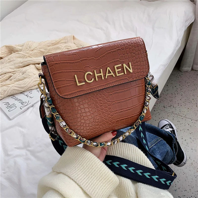 Качественные кожаные сумки через плечо с каменным узором для женщин 2020 мини