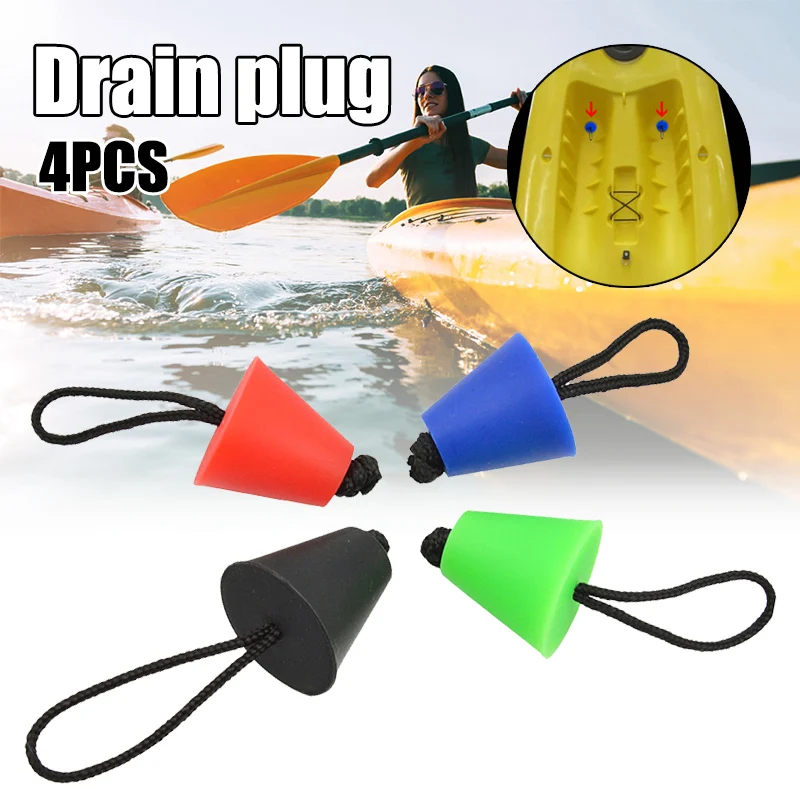 

4pcs Universal Silicone Kayak Scupper Plug Kit Canoe Drain Holes Stopper Bung Replacement Part BHD2