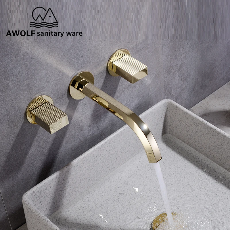 Роскошный смеситель для раковины однотонный латунный Смеситель ванной комнаты