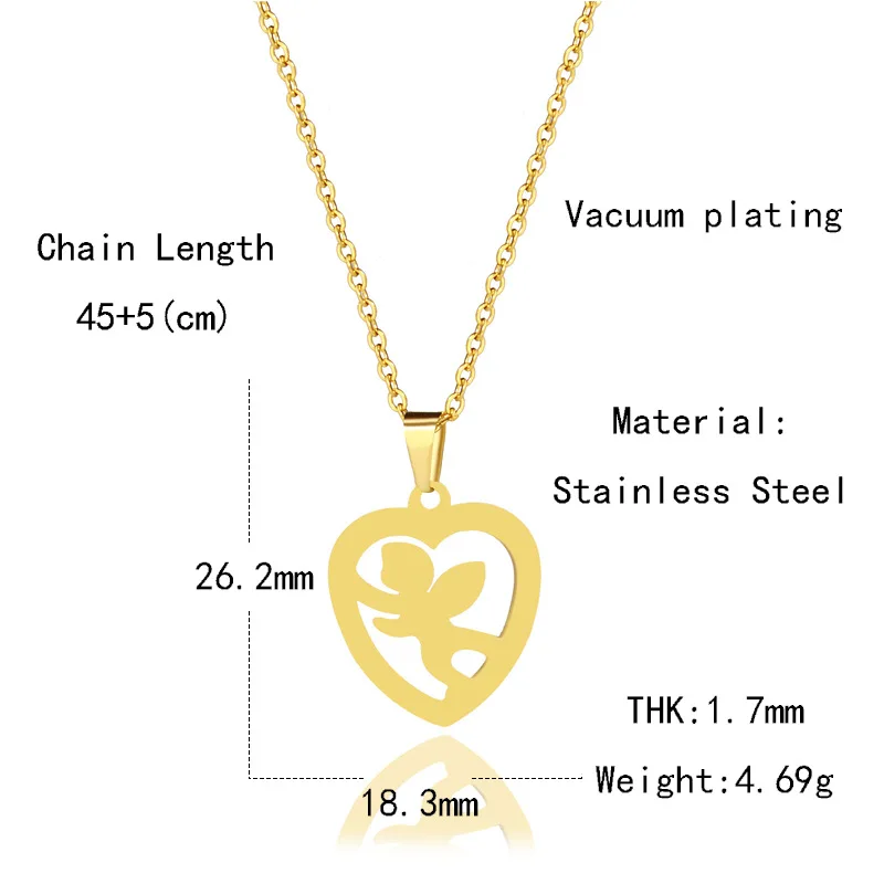 Корейская мода Титановая Сталь в форме сердца маленький ангел ожерелье женский