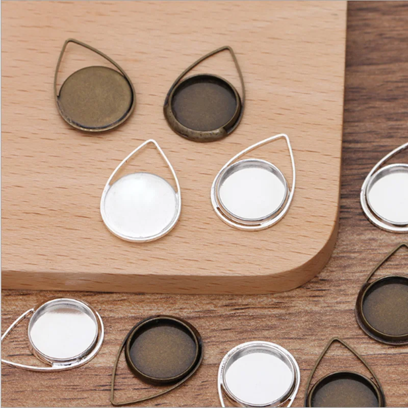 

20pcs/lot 12mm Round Copper Necklace Pendant Blank Cabochon Base Setting Bezel DIY Jewelry Making Component