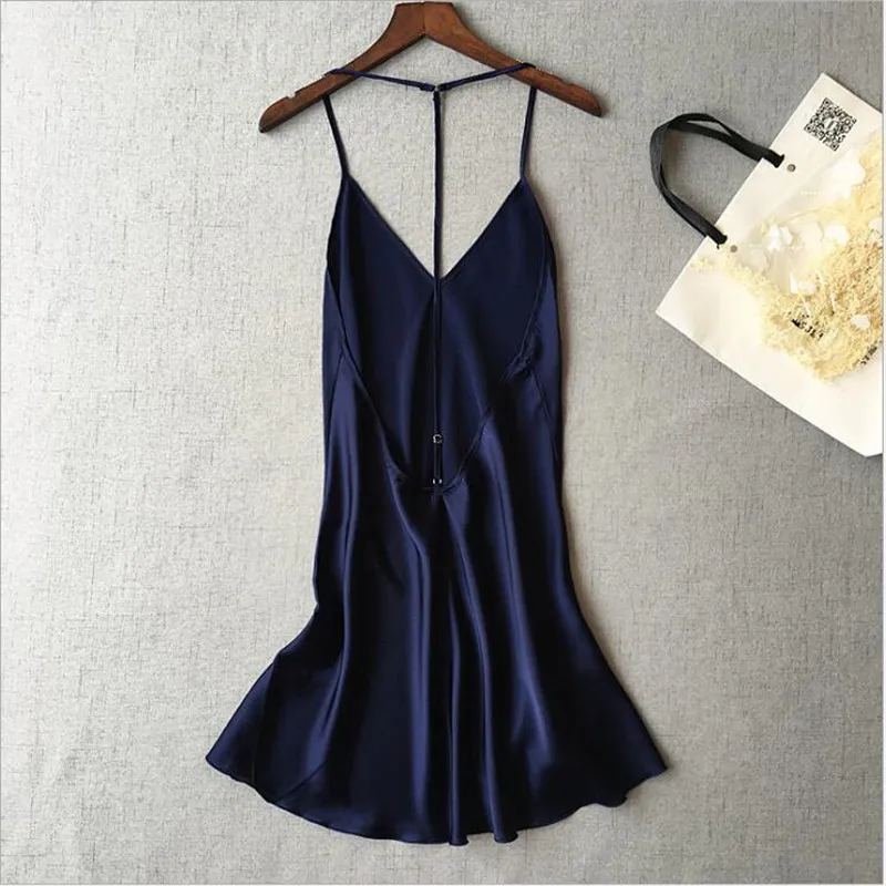

Ladies Sexy Silk Satin Night Dress Sleeveless Nighties V-neck Nightwear For Women Nightgown Plus Size Nightdress Sleepwear