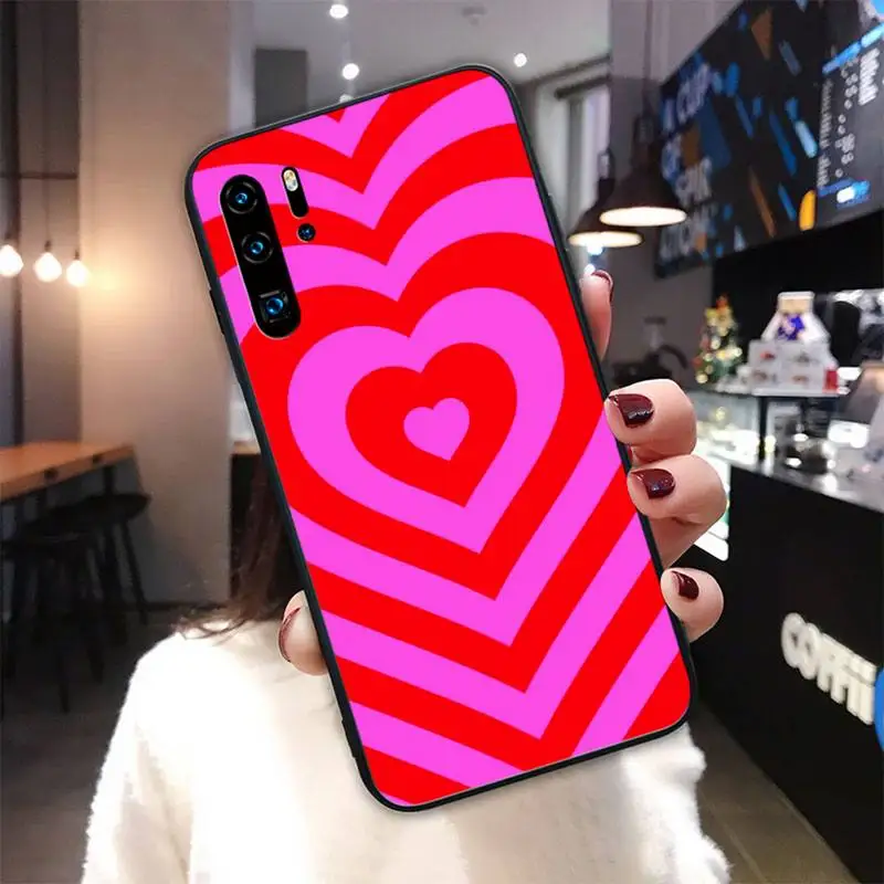 

Love Heart black soft phone cover case for Huawei P9 lite 2016 2017 P 10 P20 PRO P30 P40 lite P smart 2019 2020 coque