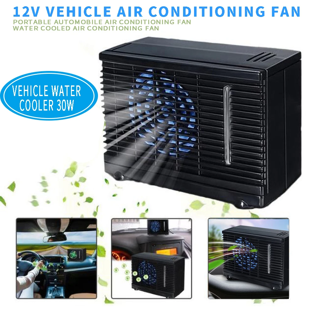 Portable 12V 30W Car Air Conditioner Cooler Cooling Fan Water Ice Evaporative Cooler Personal Space Cooler Fan Car Air Condition