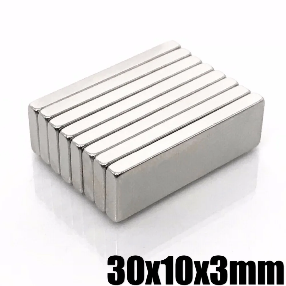 

2/5/10/20/50/100 Pcs 30x10x3 Block NdFeB Neodymium Magnet 30MM X 10MM X 3MM N35 Super Powerful imanes Permanent Magnetic 30*10*3