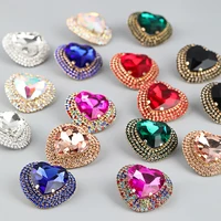 jijiawenhua new trend multi color big rhinestone love heart type womens earrings dinner party fashion jewelry accessories