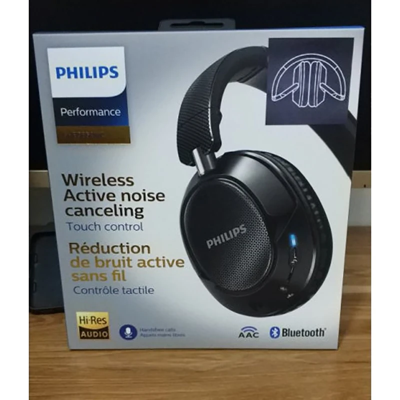 Оригинальные беспроводные bluetooth-наушники Philips SHB8850 с активным шумоподавлением, NFC гарнитура с микрофоном, официальное подтверждение