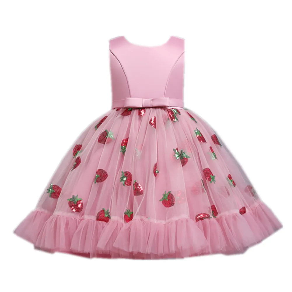 

Children's dress dress princess dress European and American girl sequin evening strawberry show catwalk show jumpsuit