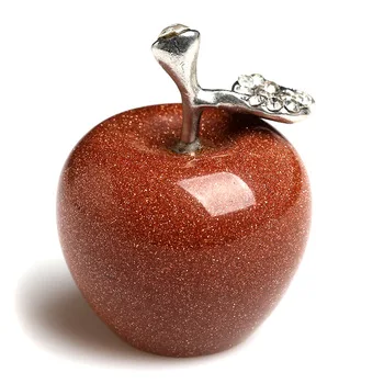 Натуральный золотой песчаник кристалл яблоко красный песок очаровательное