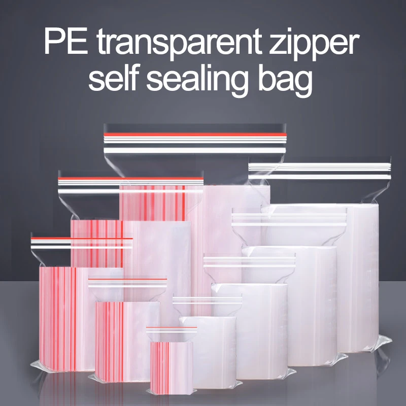 

Transparent self sealing bag small storage sealed plastic fresh keeping plastic thickened PE self sealing food packaging bag