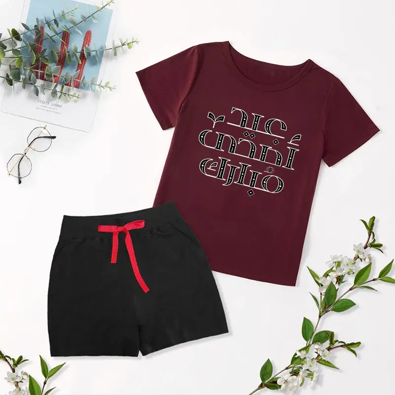 

Cotton T-shirts + Pants Suits Summer Eid al-Adha kids Casual Tracksuit Baby 2021 KID BABY outfits Girl Boy Clothes