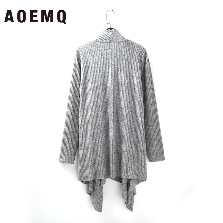 AOEMQ хлопковые пальто винтажные серые кардиганы пальто Англия High Street Панк пальто тонкие осенние полосатые прямые жилеты одежда