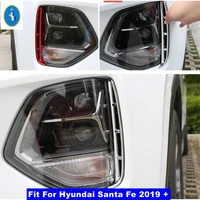 head ligths headlight anti fog kit headlights air intake trim chrome style exterior accessories for hyundai santa fe 2019 2020
