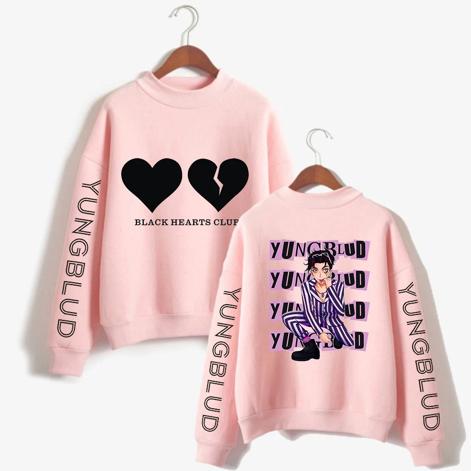 Толстовки Yungblud с принтом черных сердец для мужчин и женщин толстовки длинным