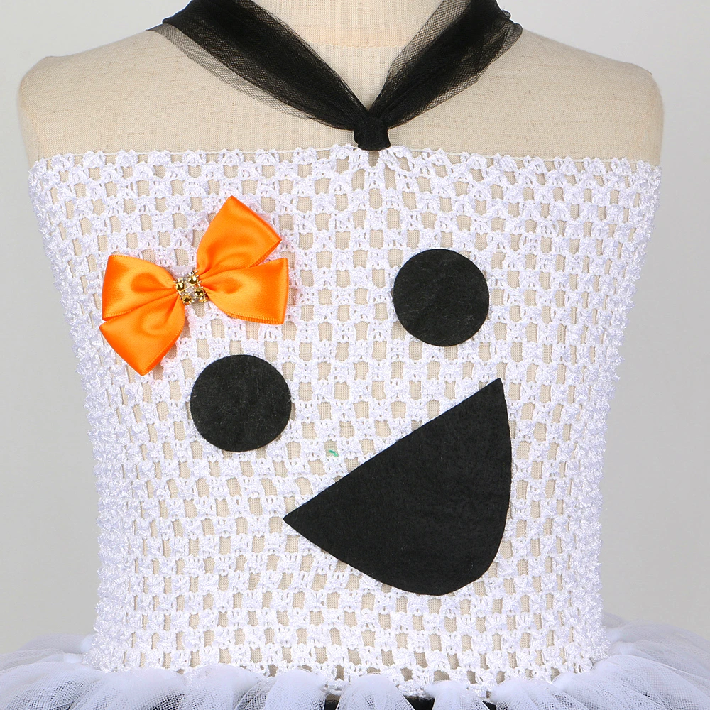 Белое черное платье-пачка с призраками для маленьких девочек костюмы на Хэллоуин