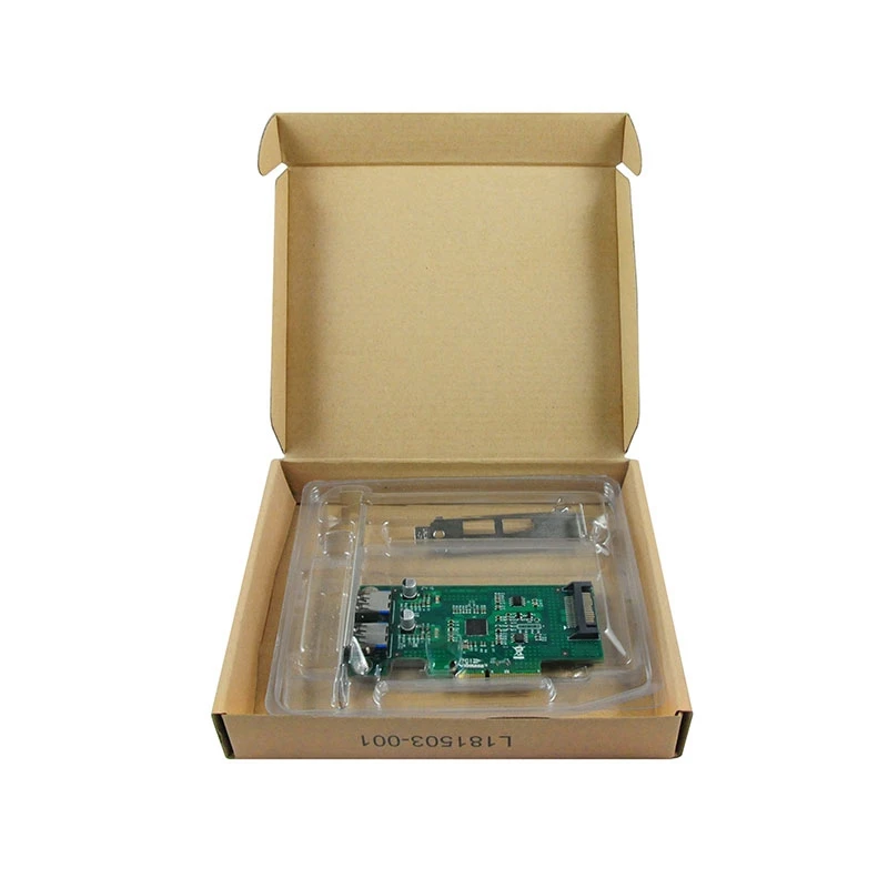 

USB3.1 Expansion Card PCIe X4 to 2 Port Type-A 10Gbps USB Adapter Supports Hot Plug for ASM1142