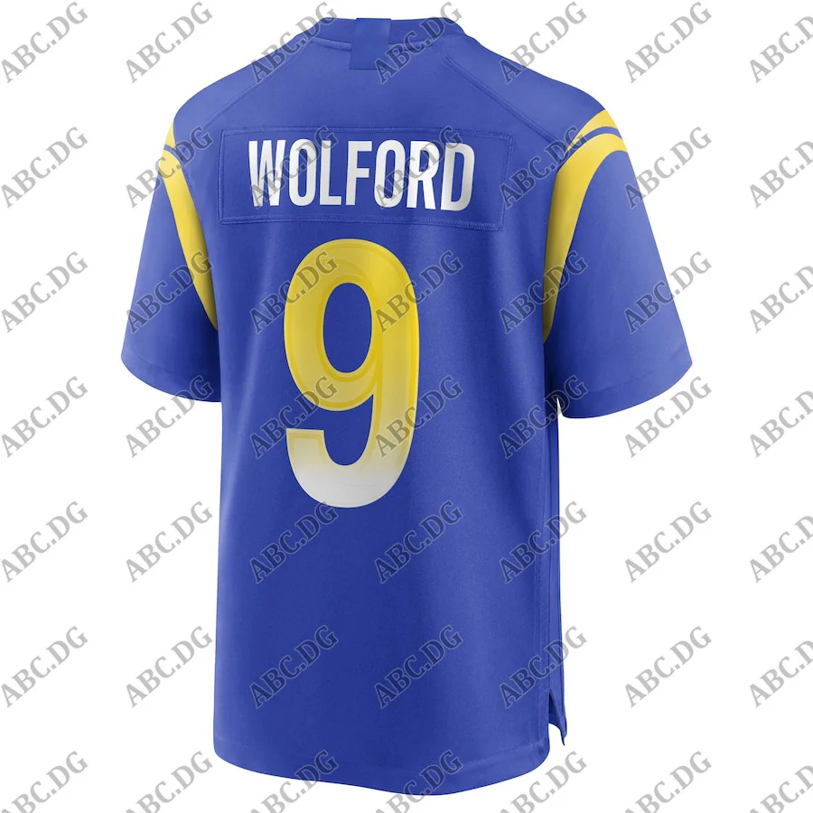 

Customized Stitch American Football Jersey Men Women Kid Youth Los Angeles John Wolford Royal Game Jersey