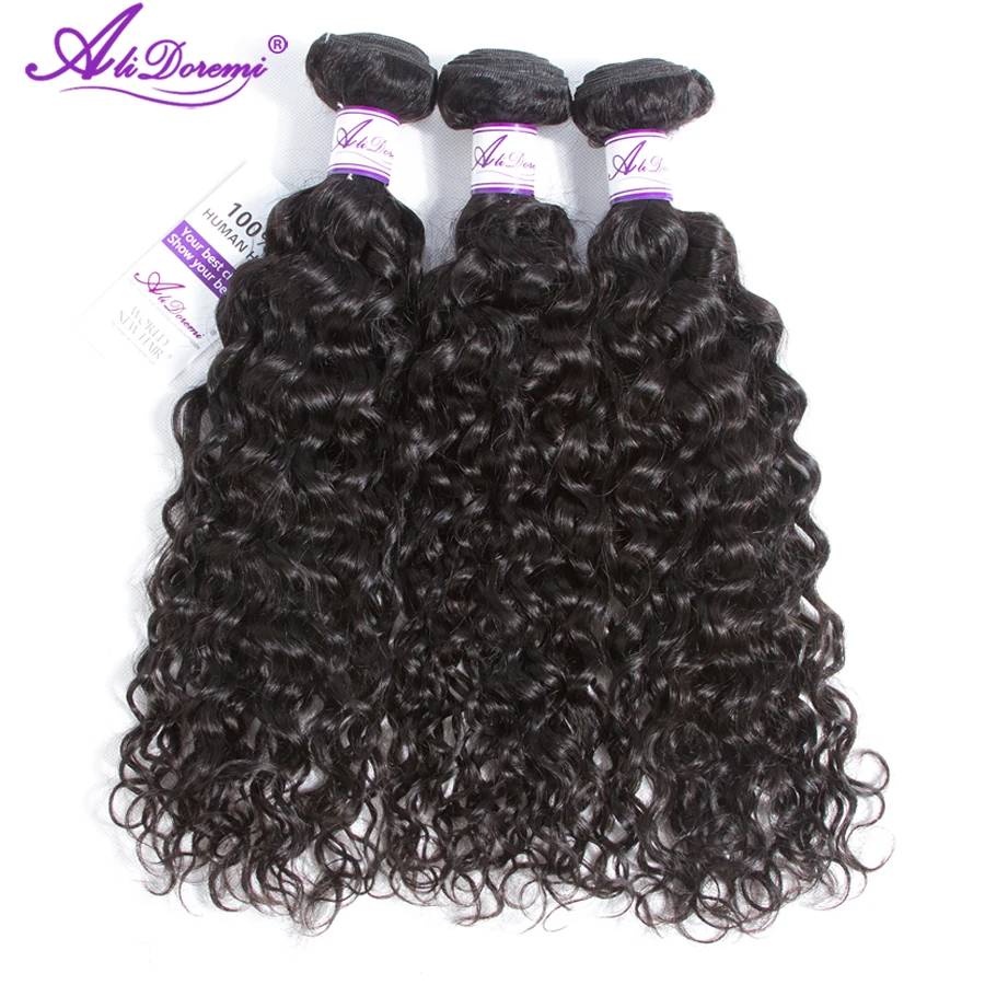Бразильские волнистые волосы Alidoremi 100% человеческие пучки с бесплатным закрытием